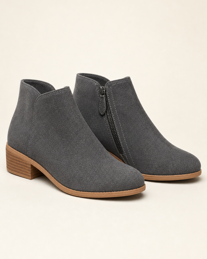 Bottines Classiques à Petit Talon – Anthracite