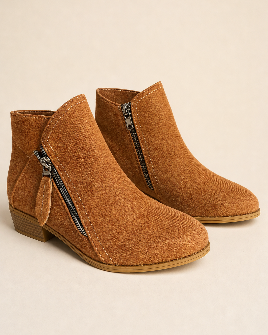 Bottines Classiques à Petit Talon – Marron Foncé