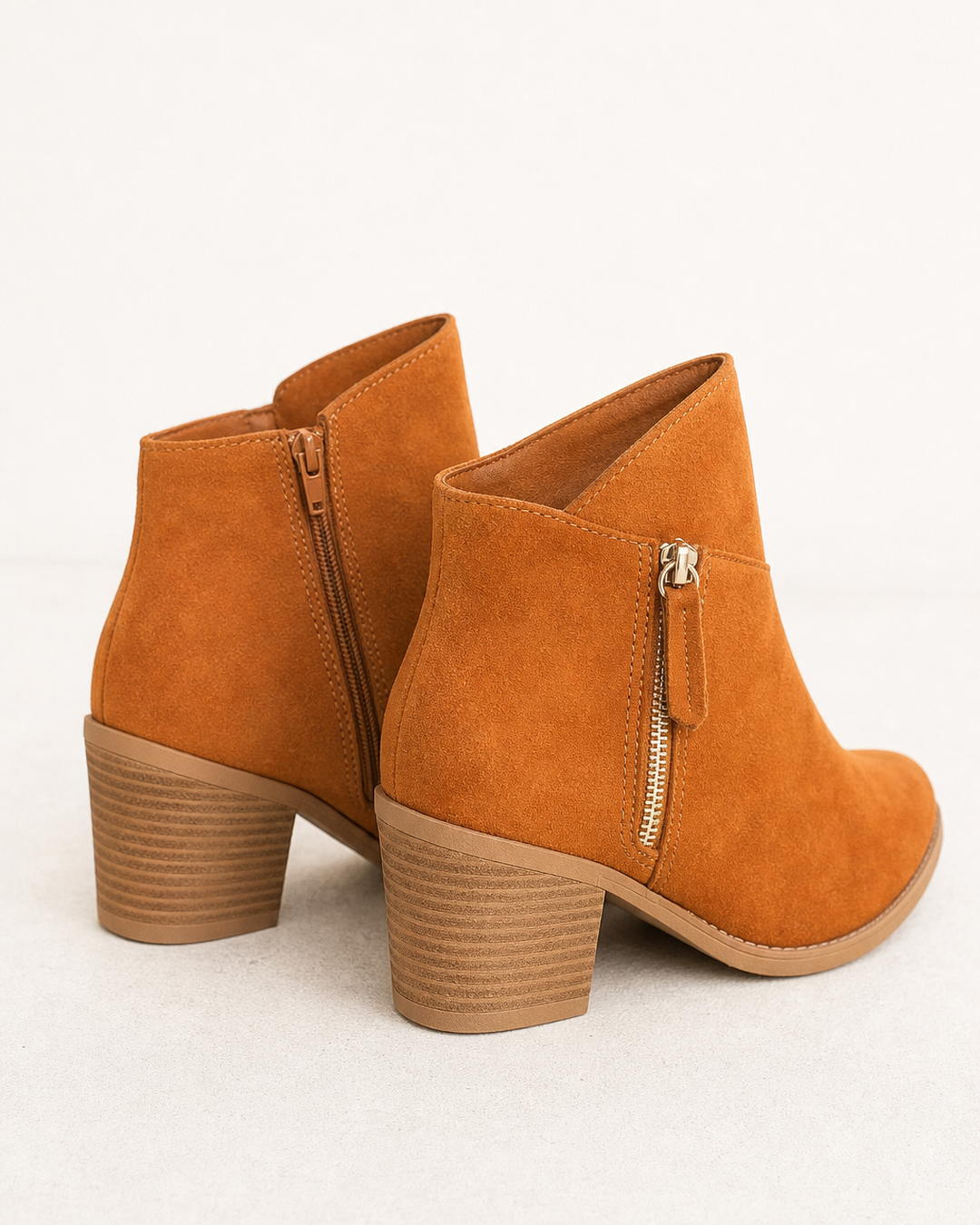 Bottines Classiques à Petit Talon – Orange
