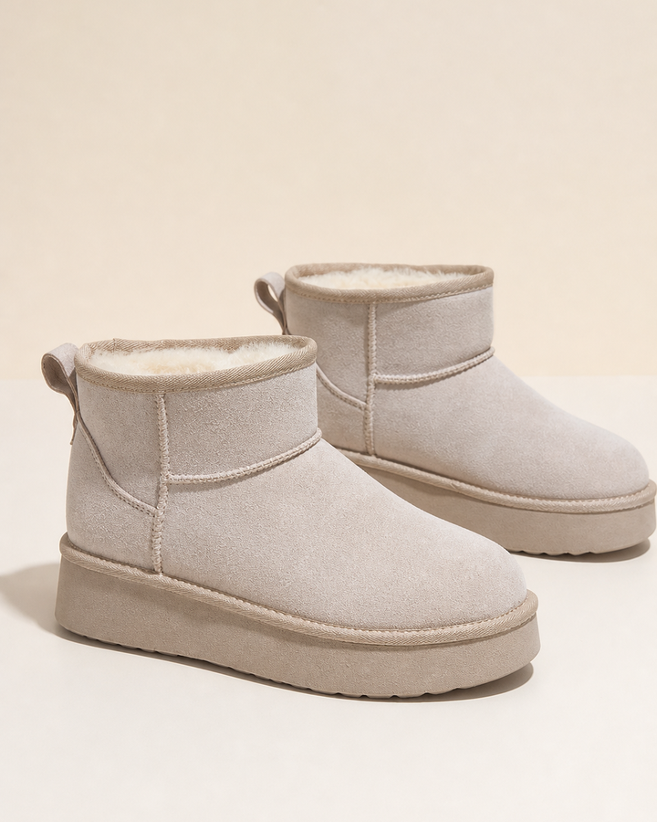 Bottines d'hiver à plateforme – Beige