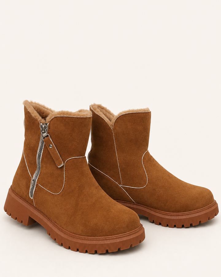 Bottines Doublées à Semelle Épaisse – Marron