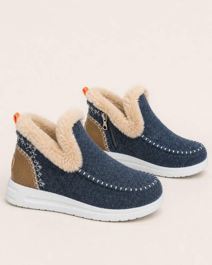Bottines Doublées Style Urbain – Bleu