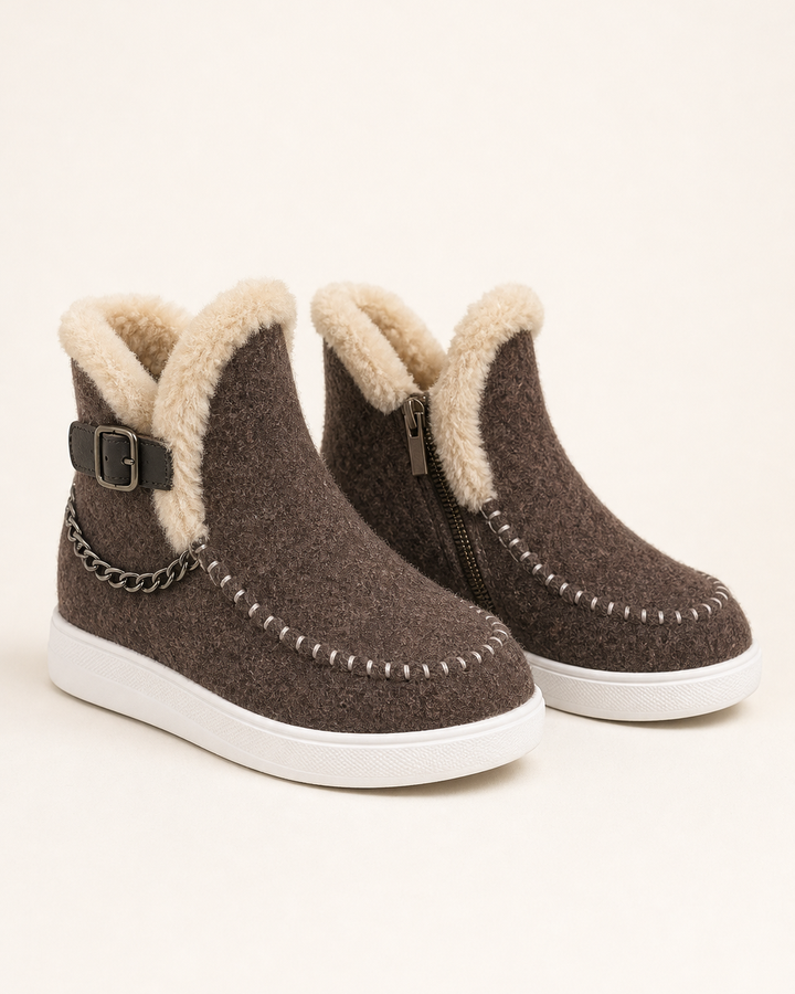 Bottines Doublées Style Urbain – Marron Foncé