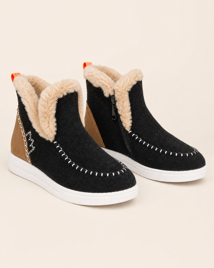 Bottines Doublées Style Urbain – Noir