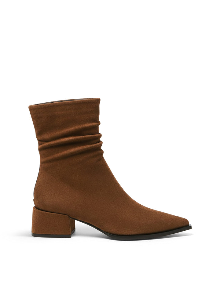 Bottines Drapées à Bout Pointu