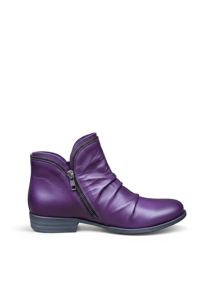 Bottines Drapées à Zip Asymétrique