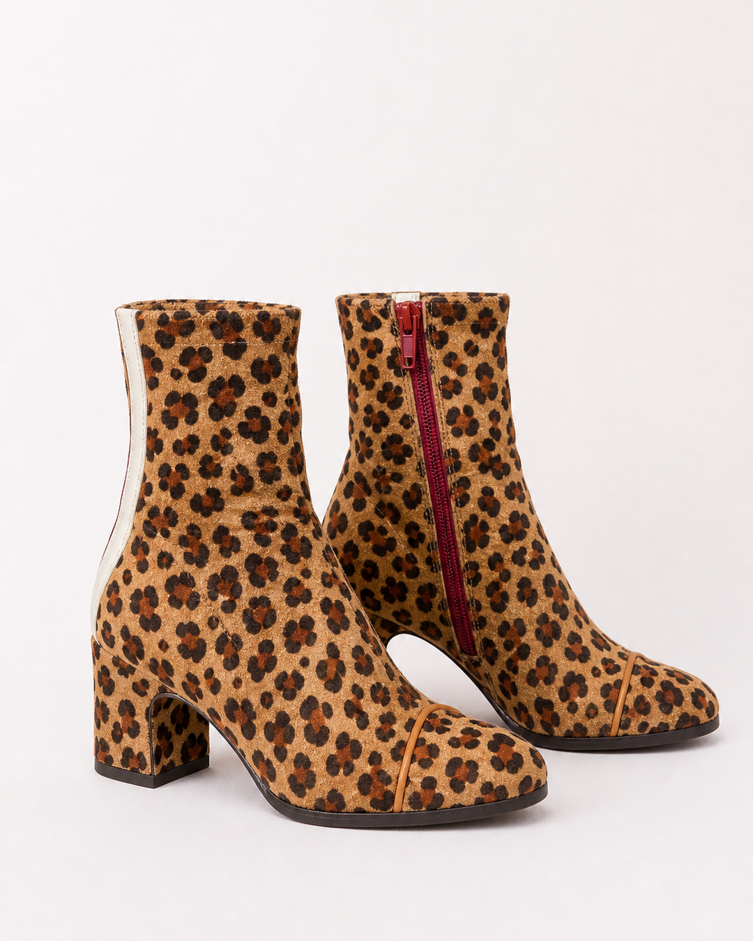 Bottines Élégantes à Talon Bloc – Léopard