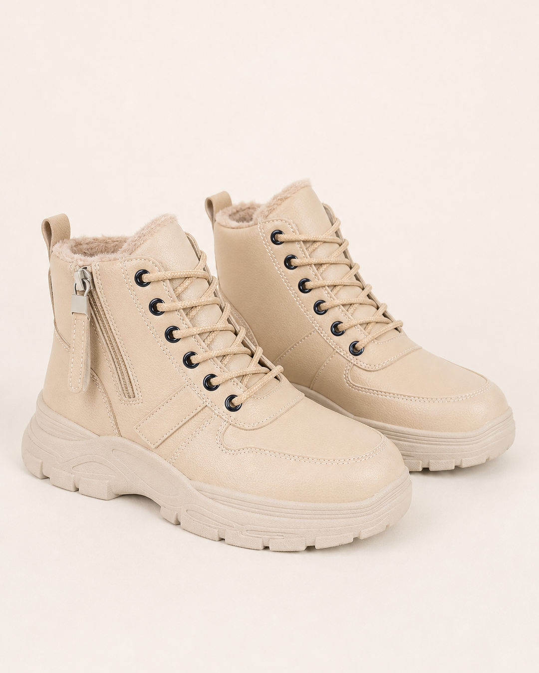 Bottines Hivernales à Double Fermeture – Kaki