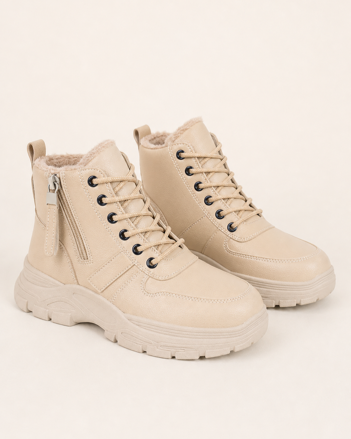 Bottines Hivernales à Double Fermeture – Kaki
