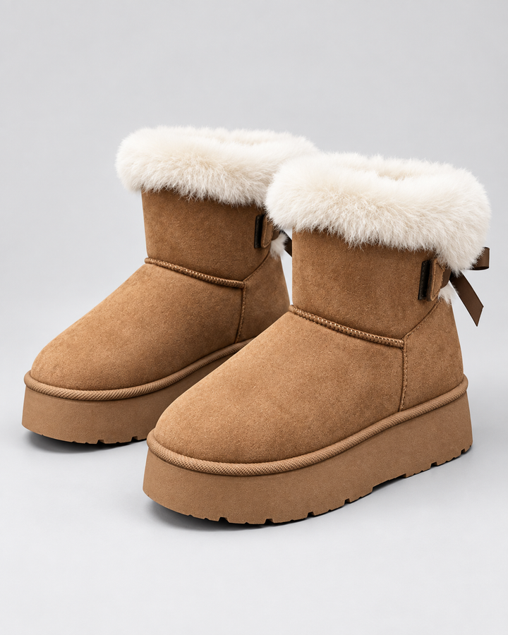 Bottines Hivernales à Plateforme – Marron