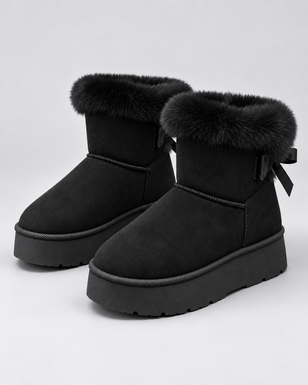 Bottines Hivernales à Plateforme – Noir