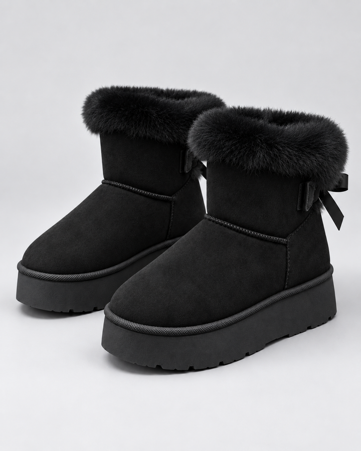 Bottines Hivernales à Plateforme – Noir