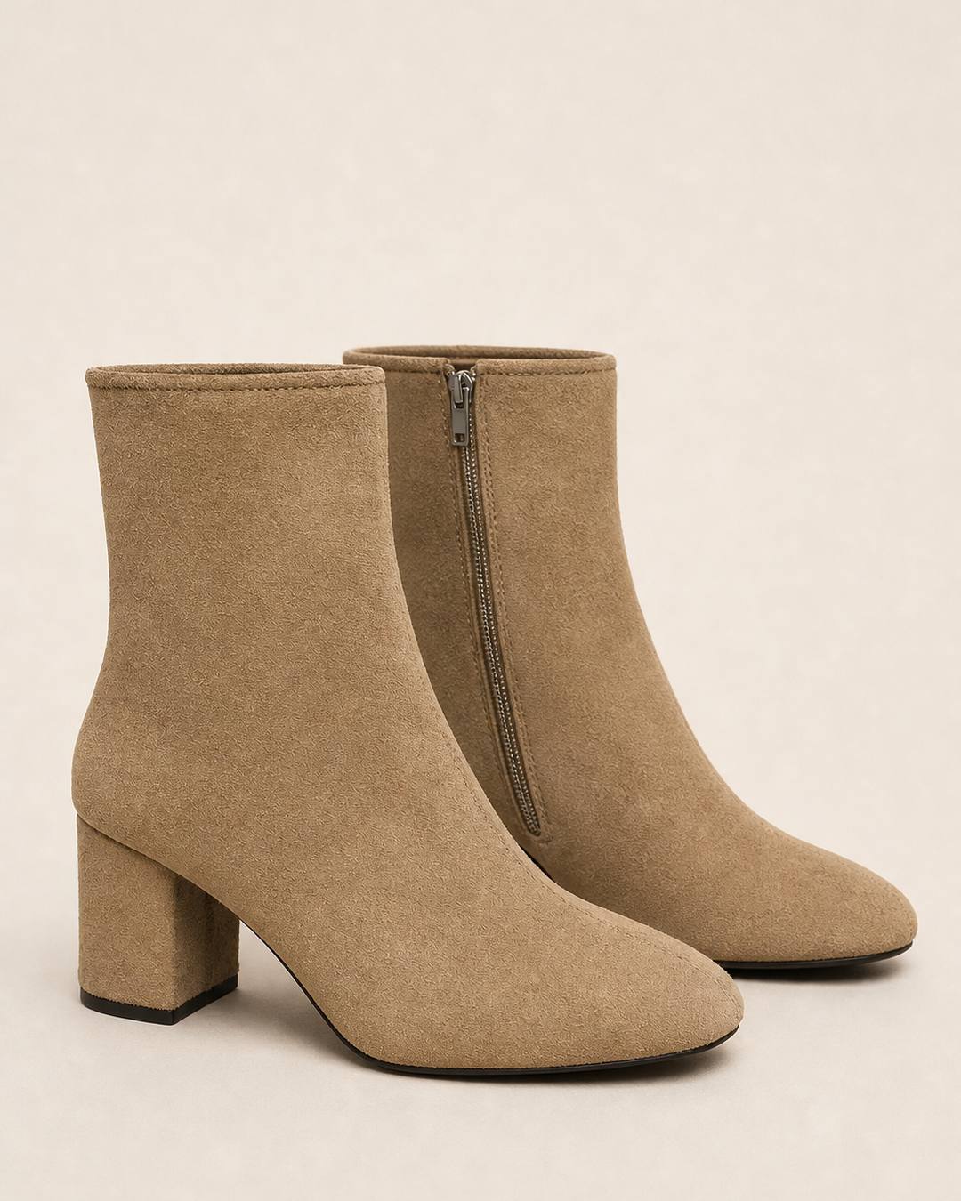 Bottines Modernes à Talon Bloc – Kaki