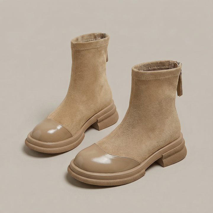Bottines Modernes à Tige Ajustée – Beige