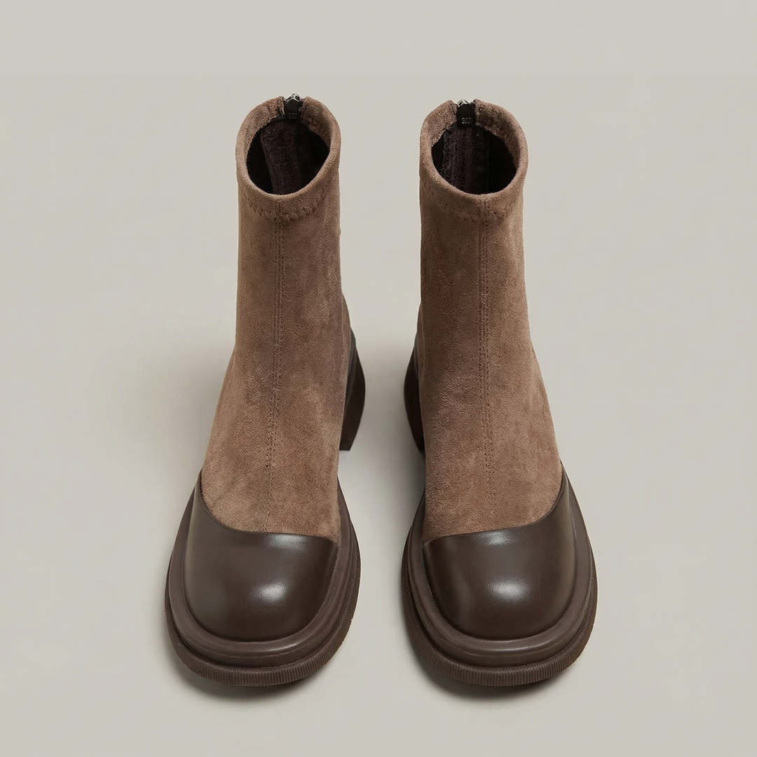 Bottines Modernes à Tige Ajustée – Marron