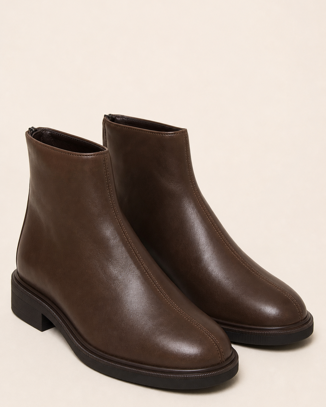 Bottines Modernes à Zip Arrière