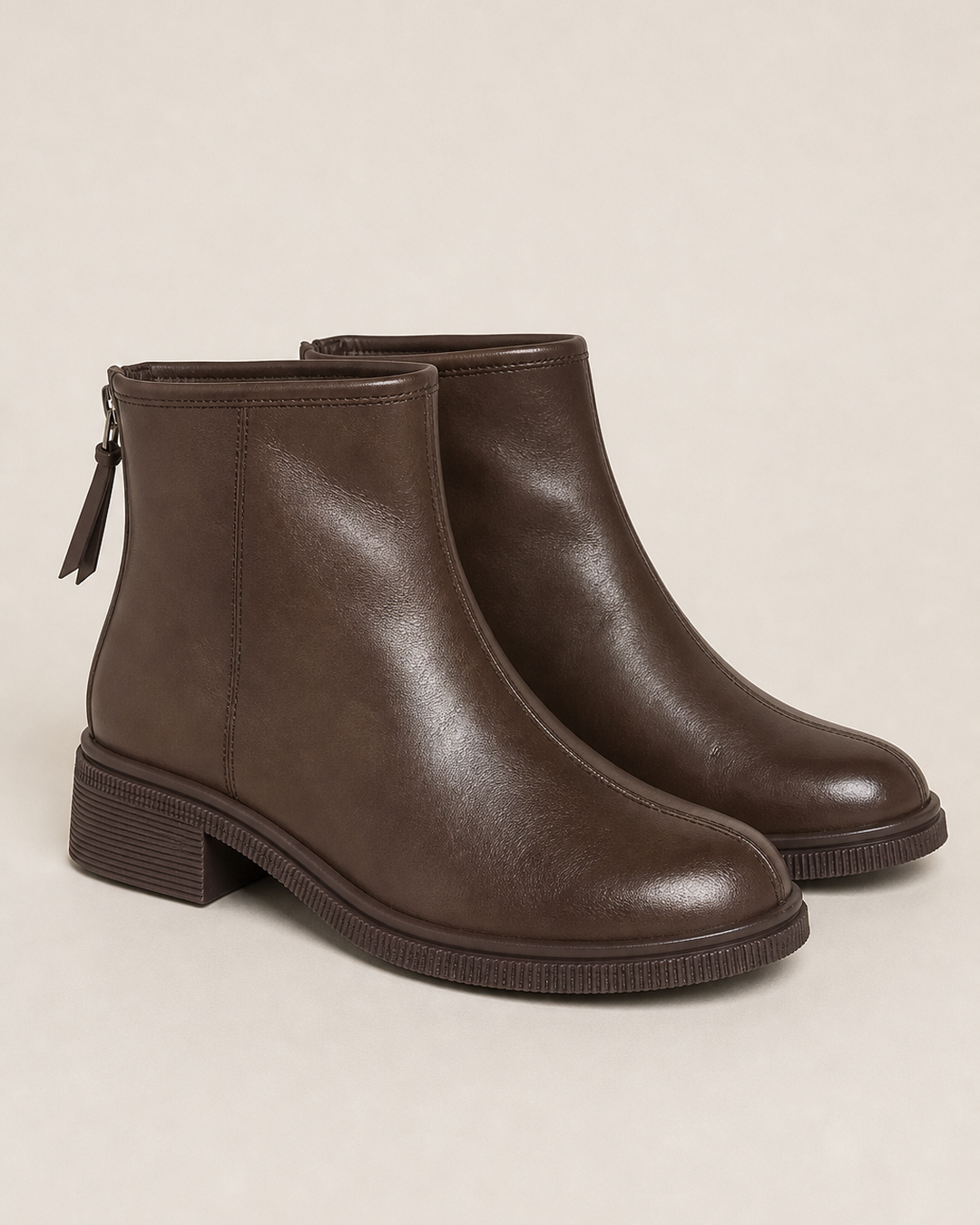Bottines Modernes à Zip Arrière – Noir