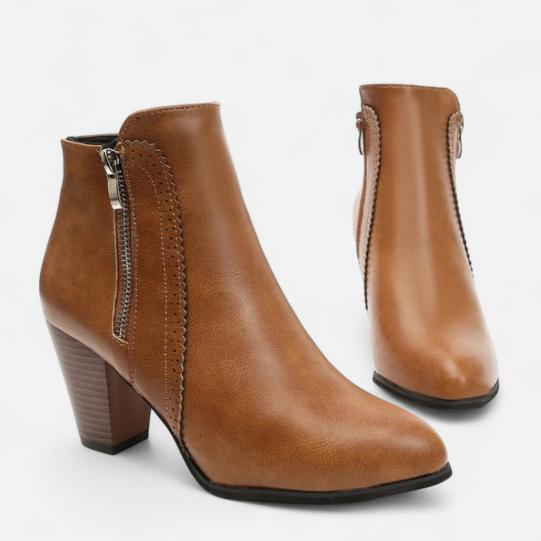 Bottines Rétro à Talon Carré