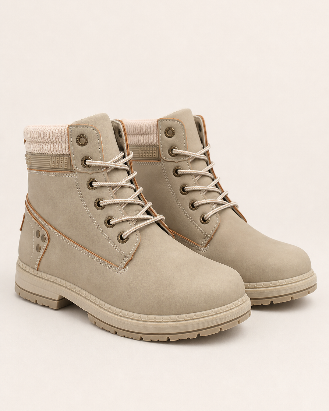 Bottines Urbaines à Col Rembourré – Beige