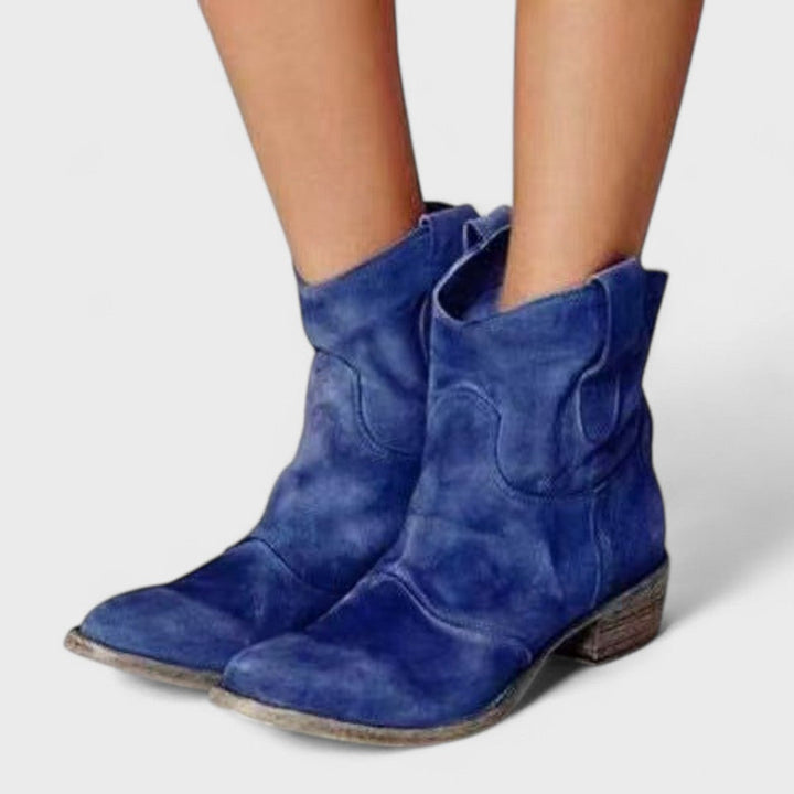 Bottines Western à Bout Pointu – Bleu
