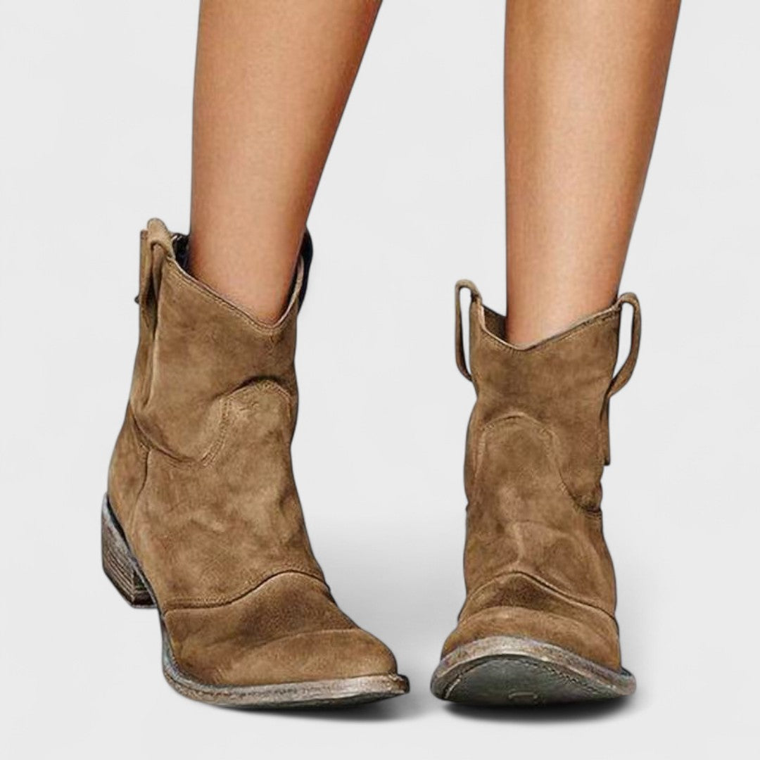 Bottines Western à Bout Pointu – Marron