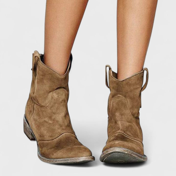 Bottines Western à Bout Pointu – Marron
