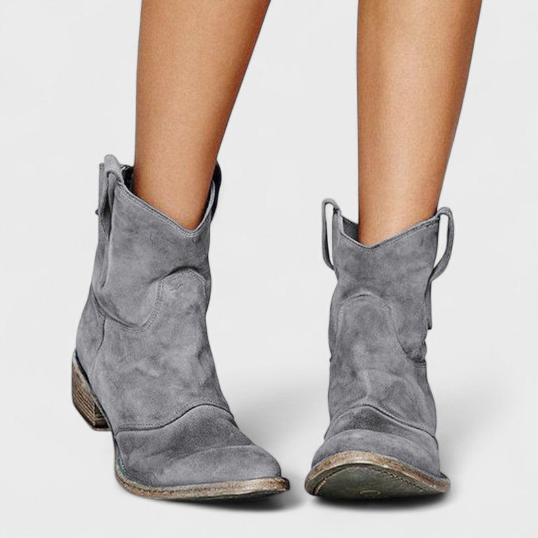 Bottines Western à Bout Pointu – Gris