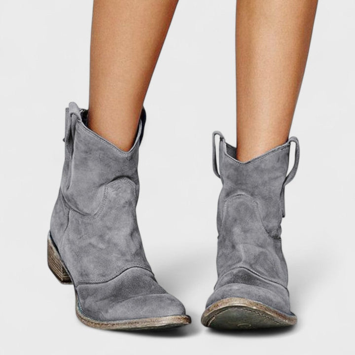 Bottines Western à Bout Pointu – Gris