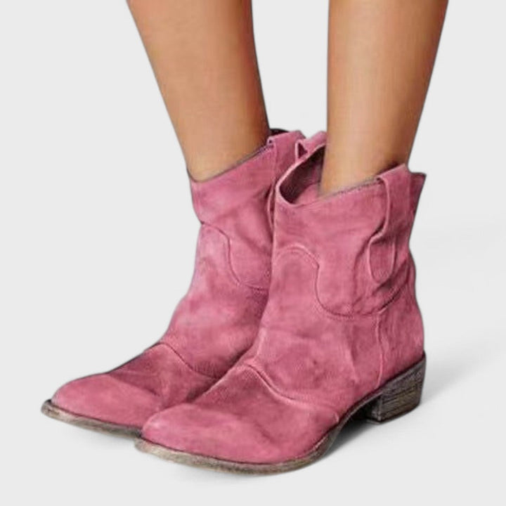 Bottines Western à Bout Pointu – Rose