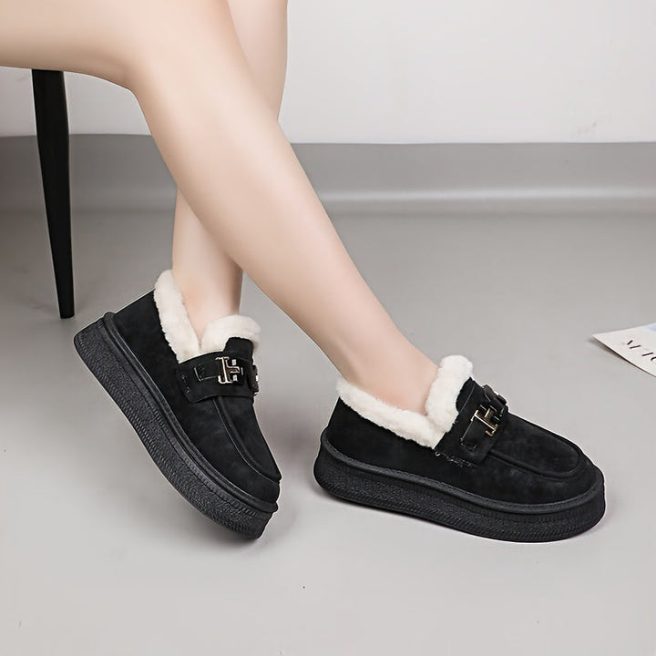 Mocassins Doublés en Fausse Fourrure | Élégants et Confortables | Semelle