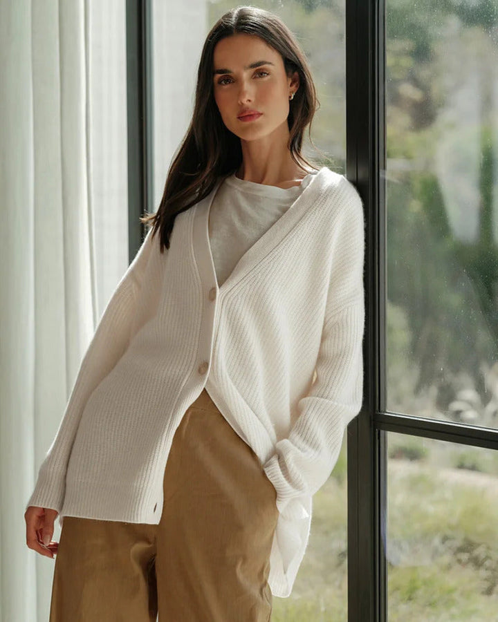 Cardigan ample et enveloppant – Ivoire