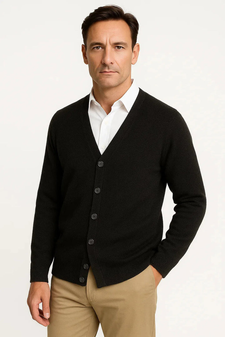 Cardigan Classique Boutonné – Noir