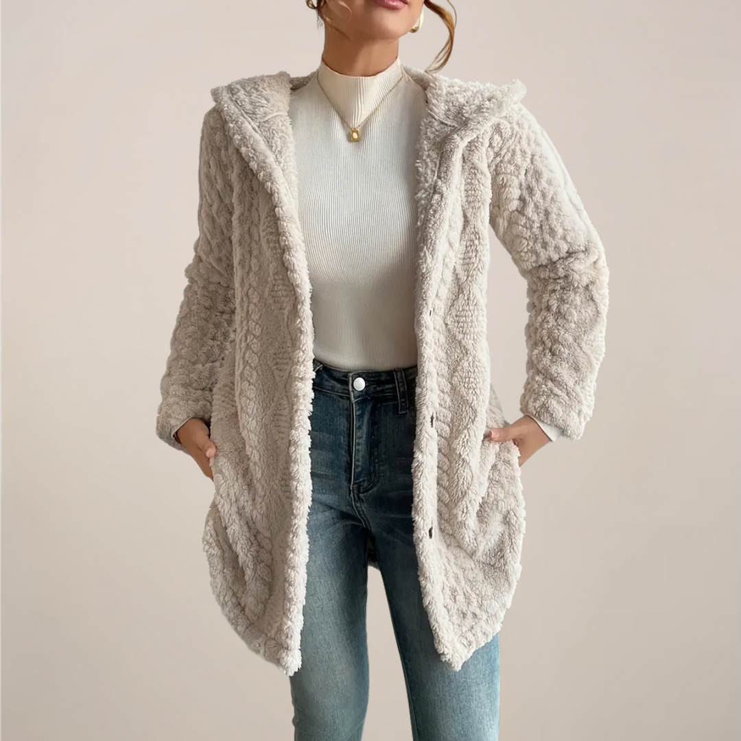 Cardigan Douillet à Capuche – Beige