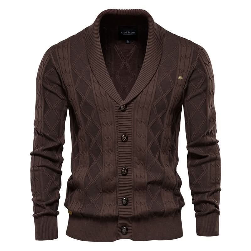 Cardigan Élégant à Col Châle – Café