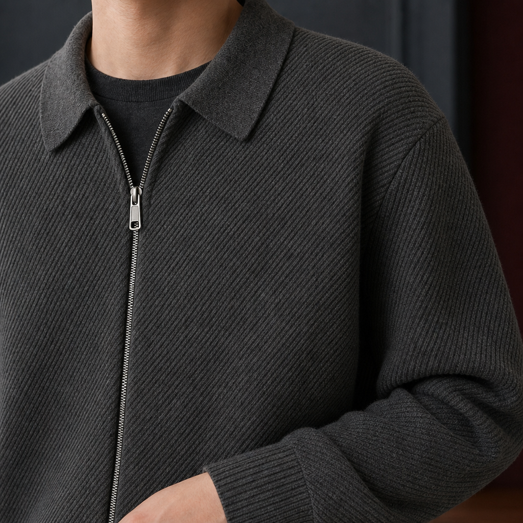 Cardigan Homme à Col Chemise