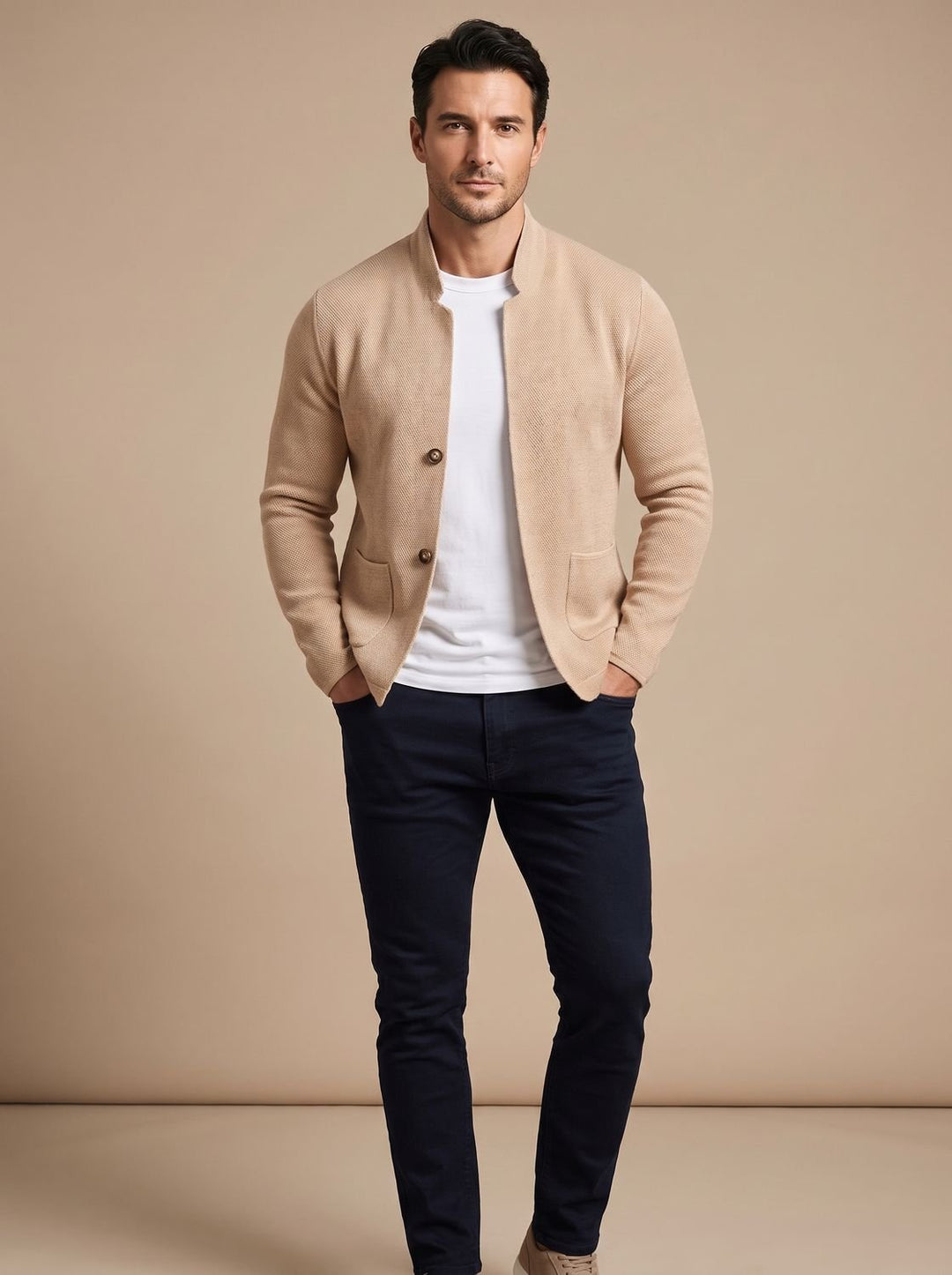 Cardigan Homme Col Montant