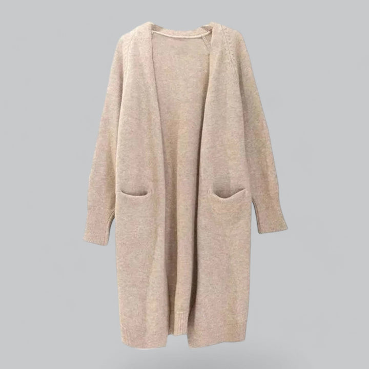 Cardigan Long Coupe Ample – Kaki