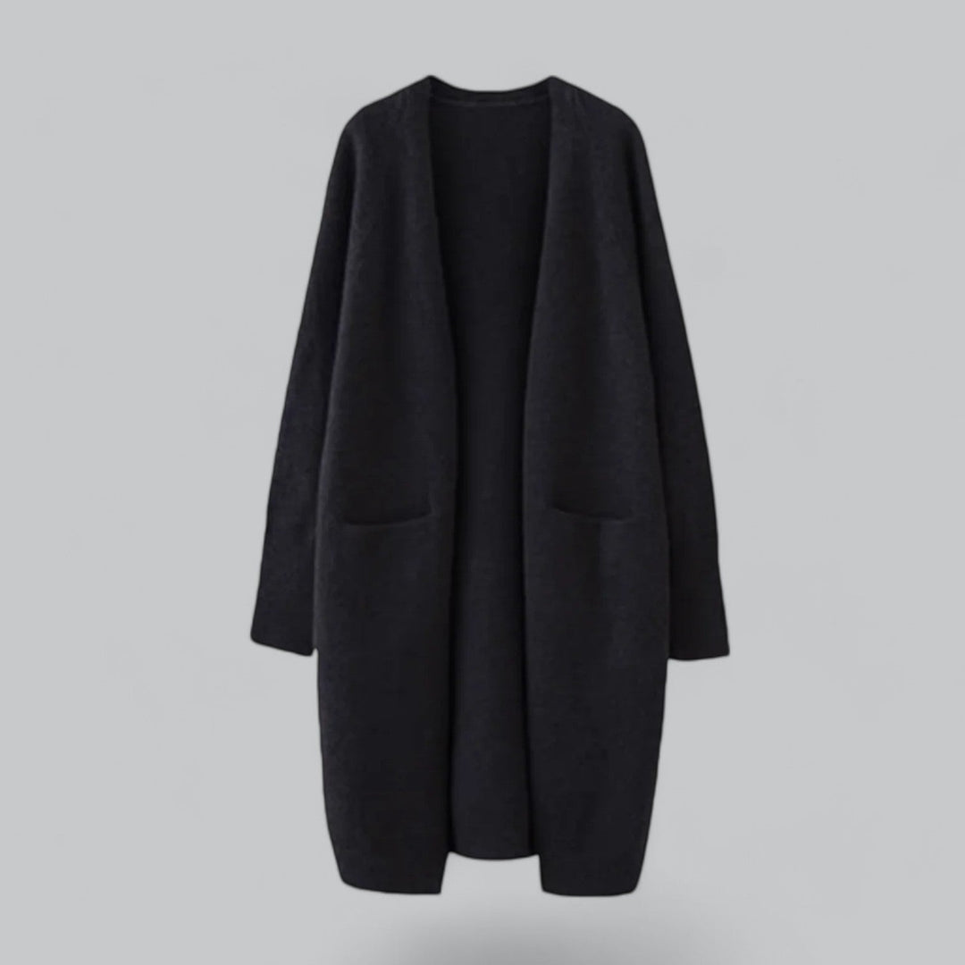 Cardigan Long Coupe Ample – Noir