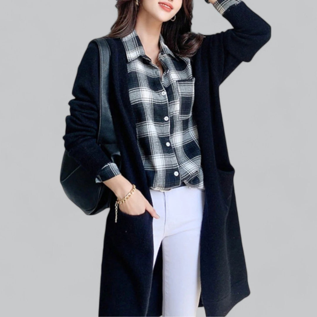 Cardigan Long Coupe Ample