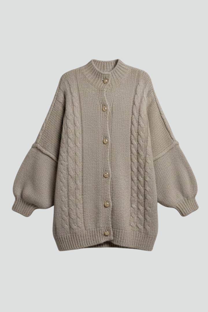 Cardigan oversize à col montant