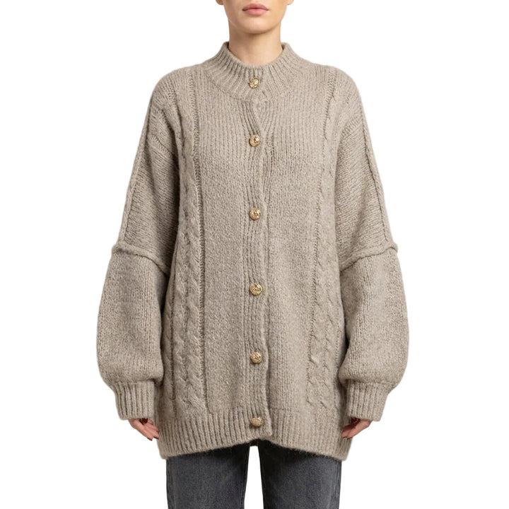 Cardigan oversize à col montant