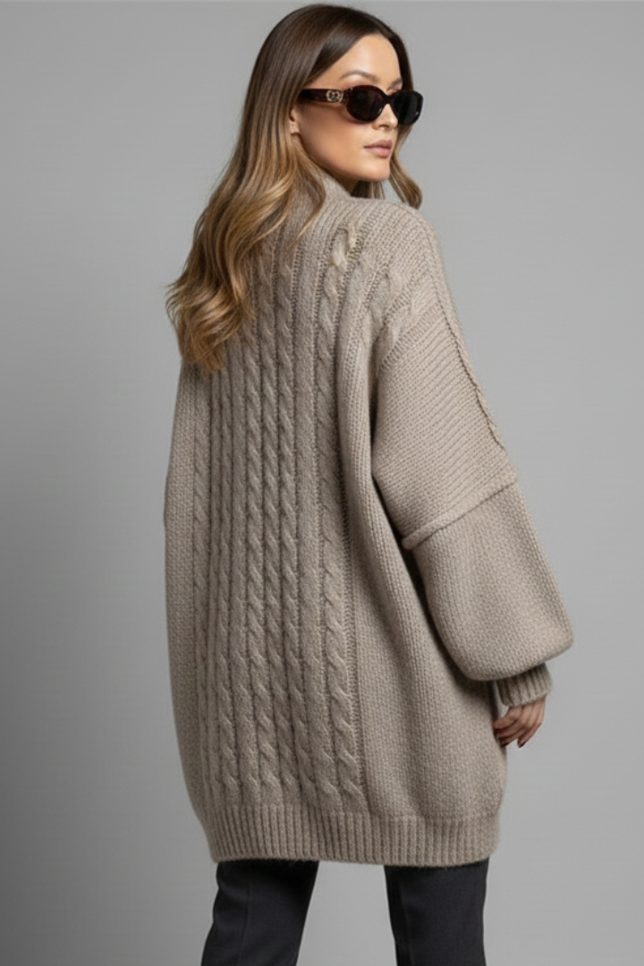 Cardigan oversize à col montant