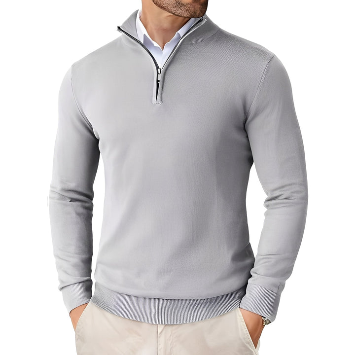 Cardigan Polyvalent à Col Zippé – Gris Clair