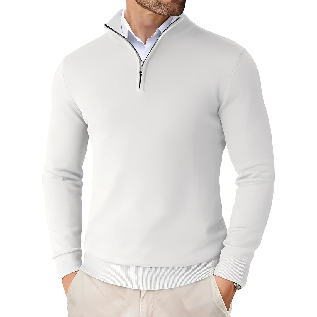 Cardigan Polyvalent à Col Zippé – Blanc