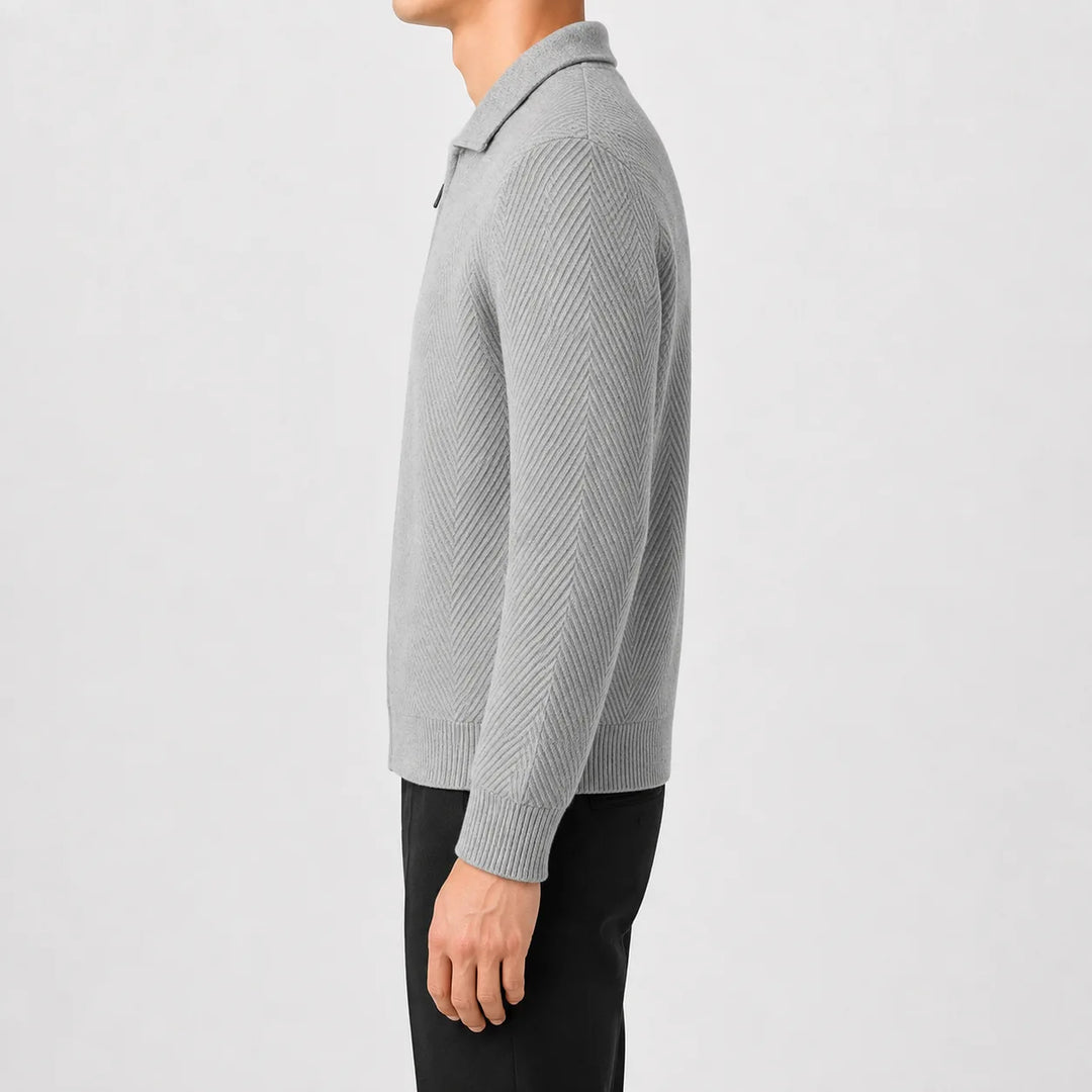Cardigan Zippé à Col Chemise