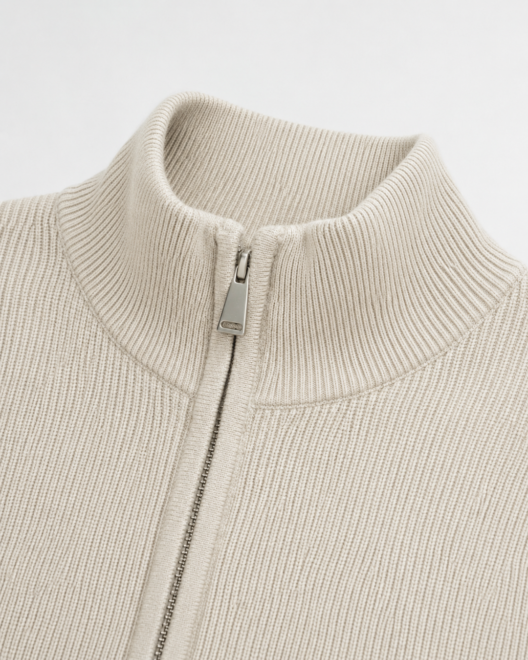 Cardigan Zippé à Col Montant