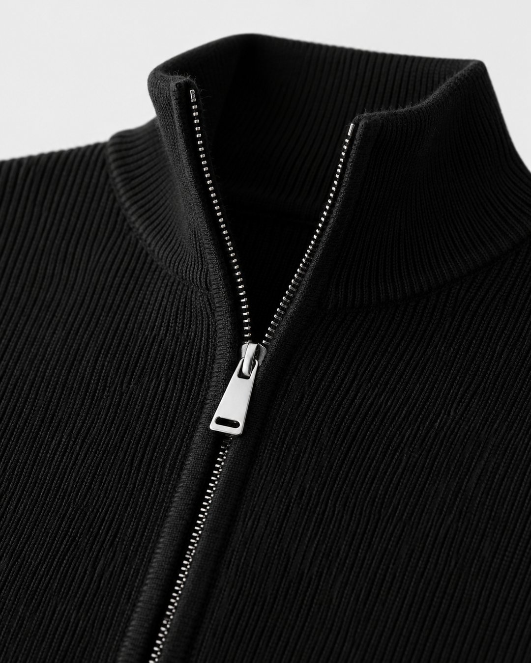Cardigan Zippé à Col Montant