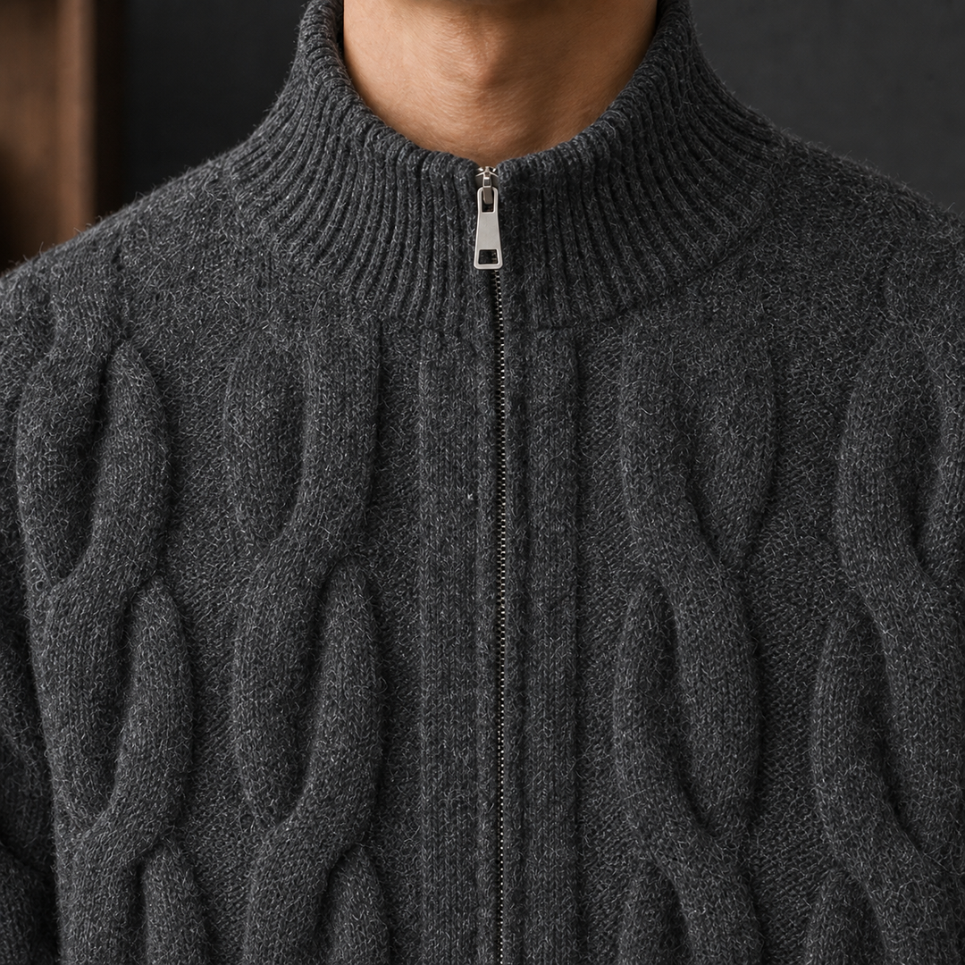 Cardigan Zippé Texturé Homme