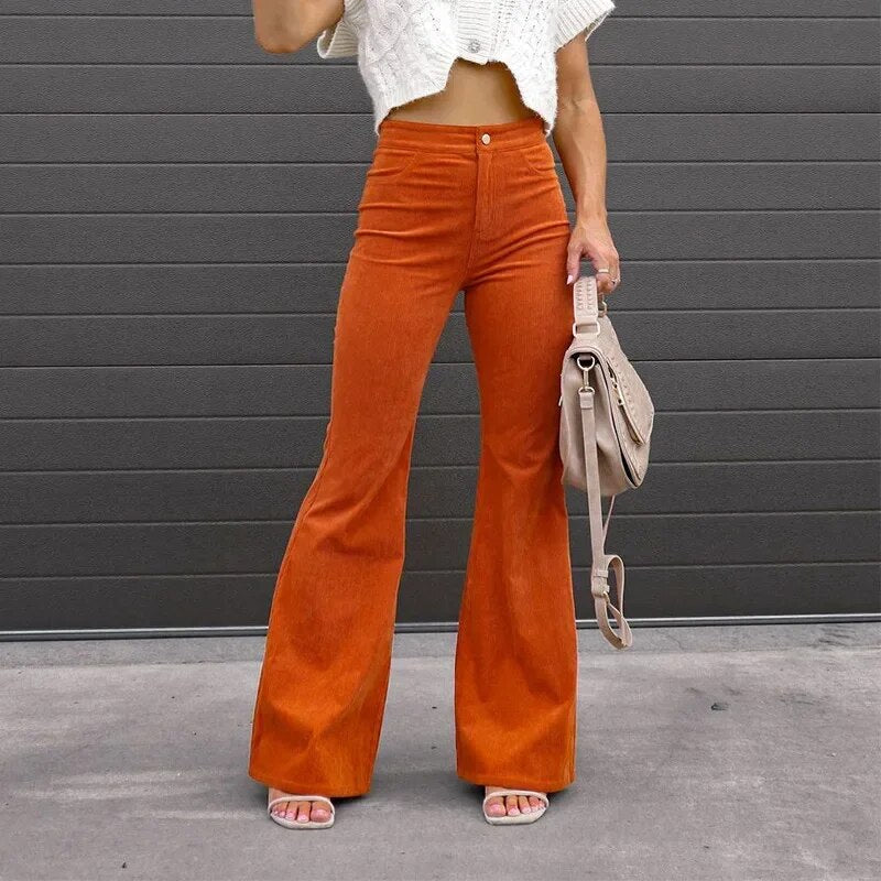 Carra | Broek met uitlopende pijpen in de kleur Blauw voor dames in stijl geschikt voor alle seizoenen.