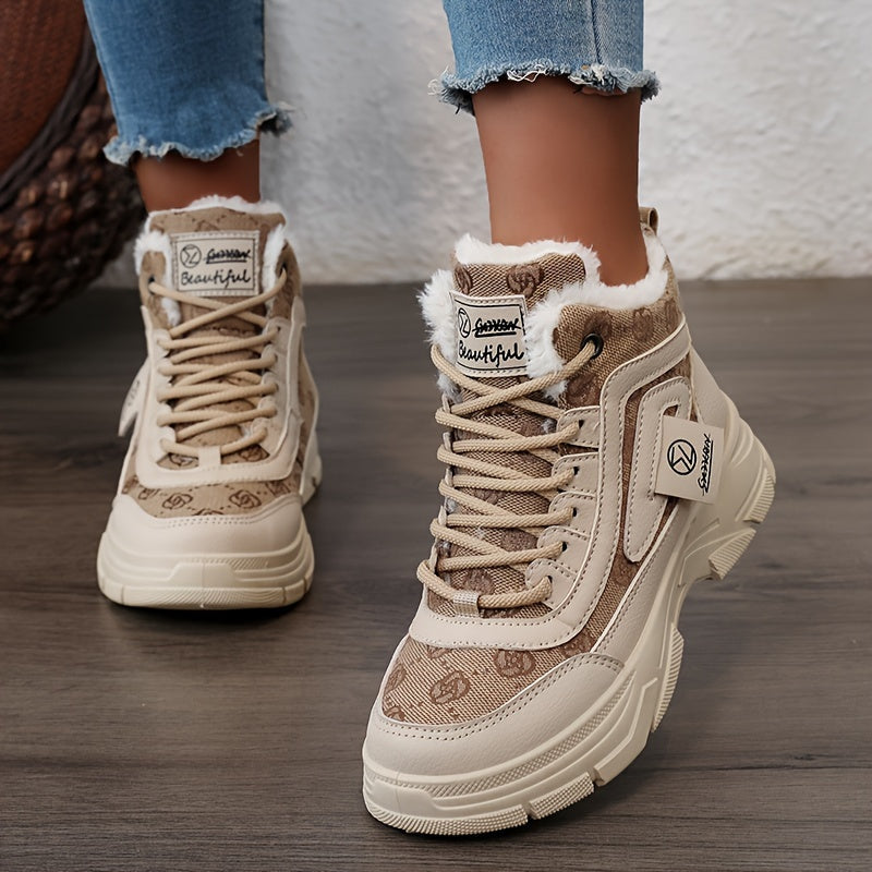 Sneakers Montants Doublés | Chauds et Confortables | Semelle Antidérapante